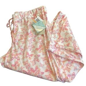 NWT Karen Neuburger Womens Sleep Pajama Capri Pants Small Butterflies‎